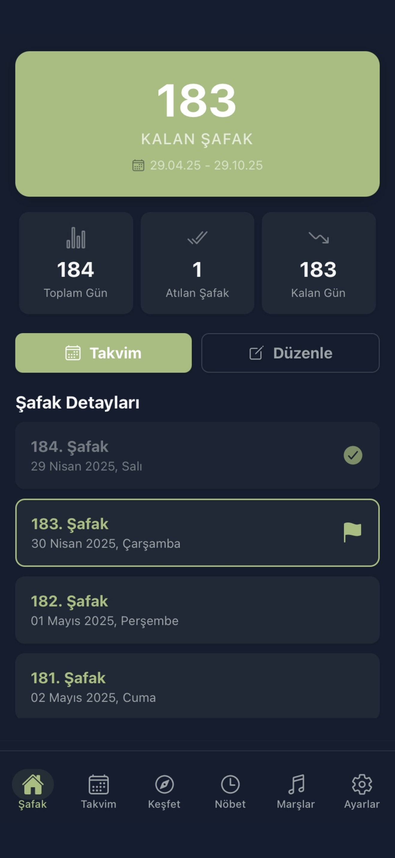 Şafak Vakti Pro Uygulama Ana Ekranı